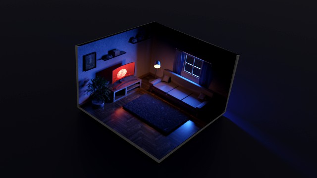 isometric living room