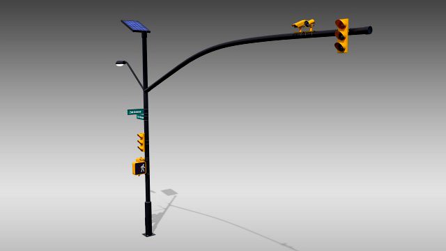 intersection traffic light and camera