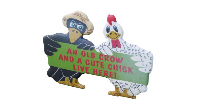 old crow cute chick decoration