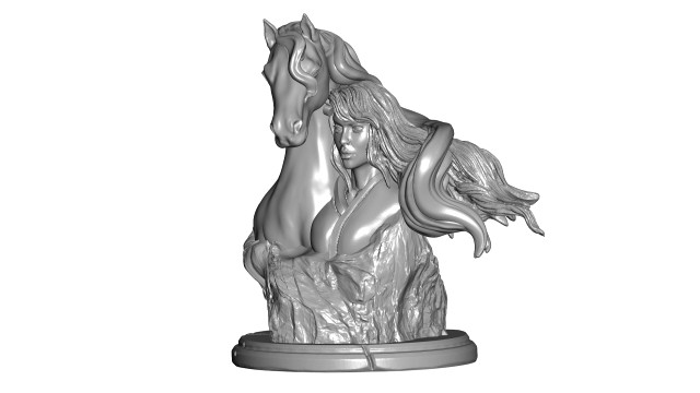 woman and horse sculpture