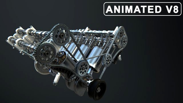 v8 engine working animated