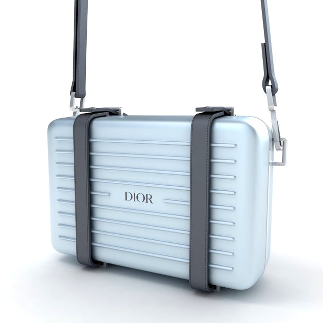 dior and rimowa clutch shoulder blue
