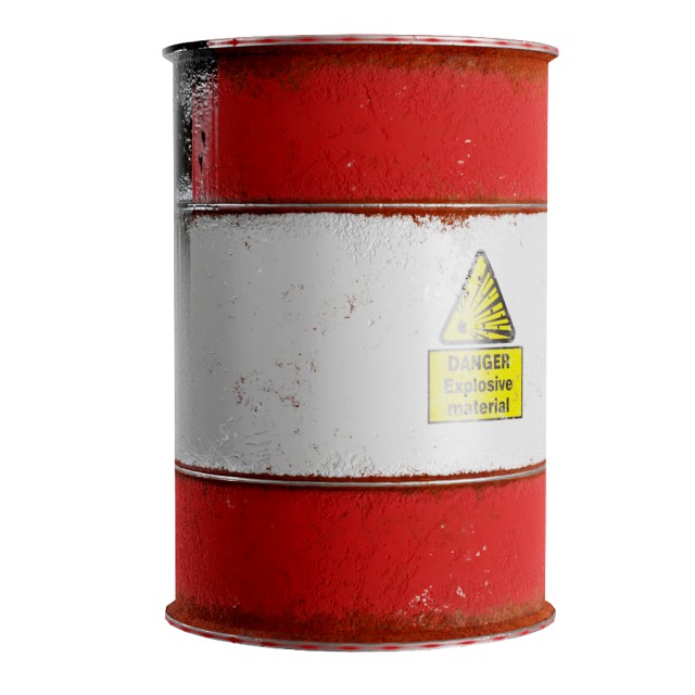 explosive oil barrel