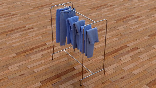 textured hanged jeans rack