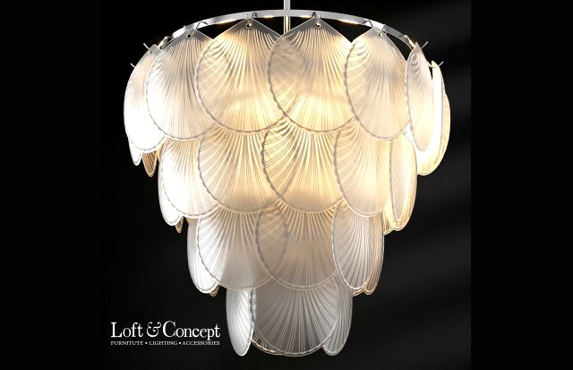 glass shells suspension chandelier