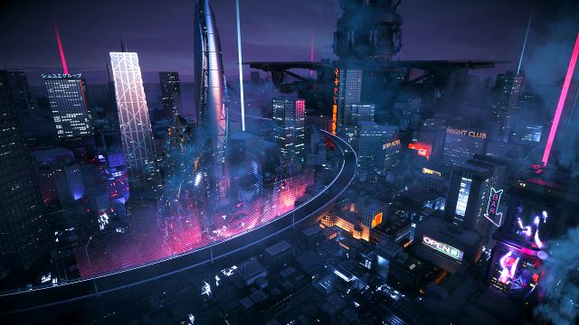 c4d octane render cyberpunk city skyscrapers cbd japan neon