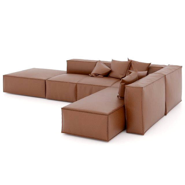 brown leather sectional sofa