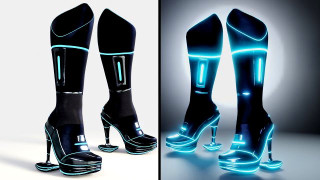 female boots sci-fi high tech