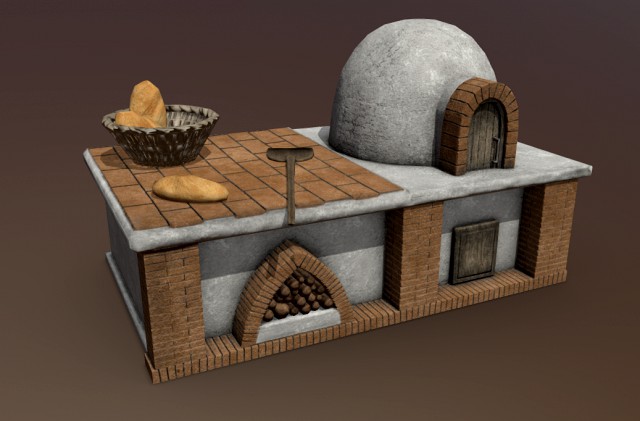 brick bread low poly