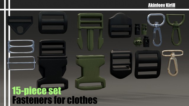 15-piece set fasteners for clothes