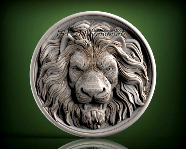 lion decor 3d relief for vectric and artcam applications