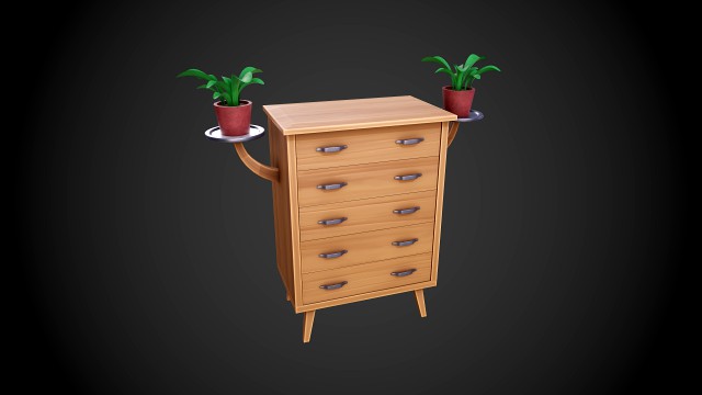 stylized wooden drawer