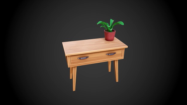 stylized wooden small table