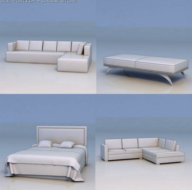 Sofa bed couch massage bed 3D Model