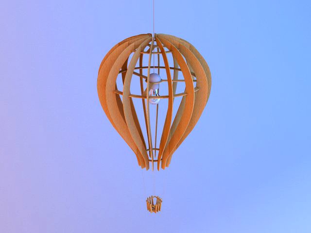 wood balloon chandelier-lamp