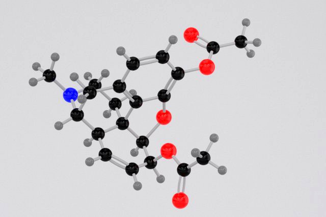 drug heroin molecule