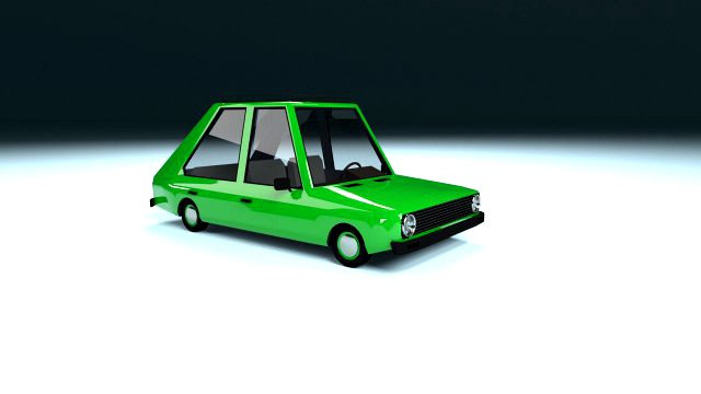 low poly cartoon car low-poly