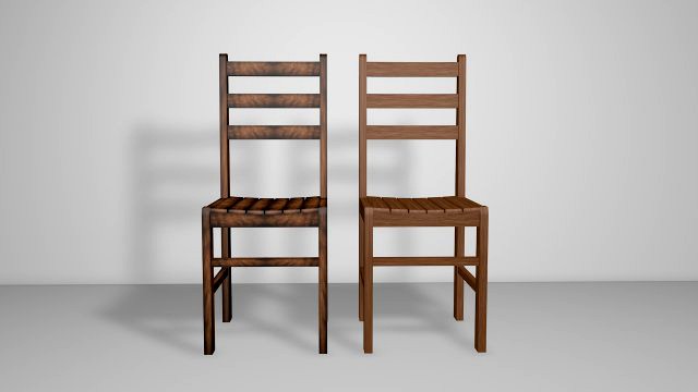 silla de madera semi rustica