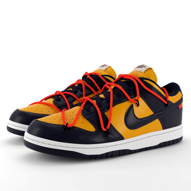 nike dunk low off-white university gold pbr