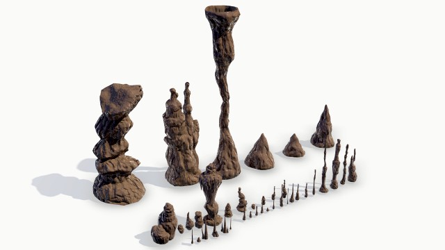 stalagmites models set
