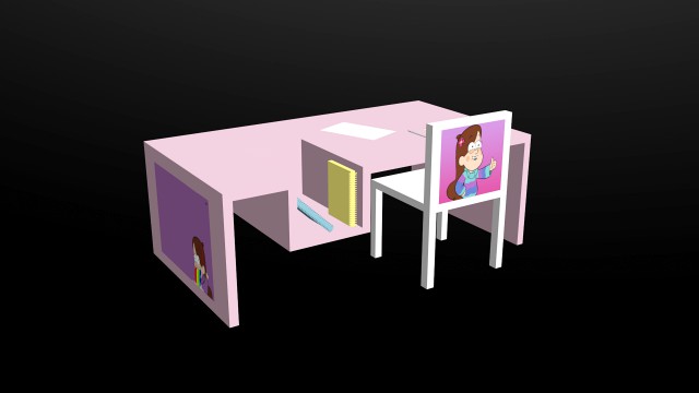 childrens table gravity falls low-poly