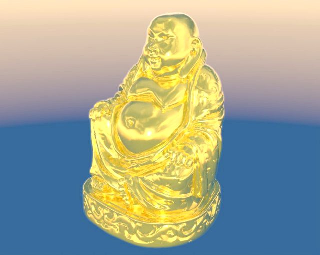 Golden buddha model