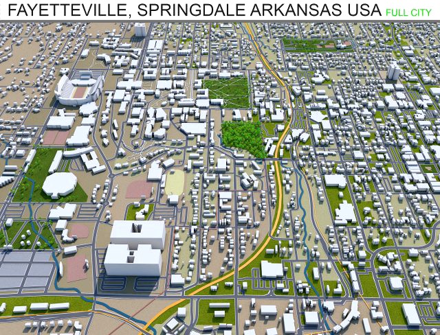 fayetteville city springdale rogers arkansas usa 80km