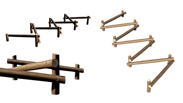 playground wooden log balance beam