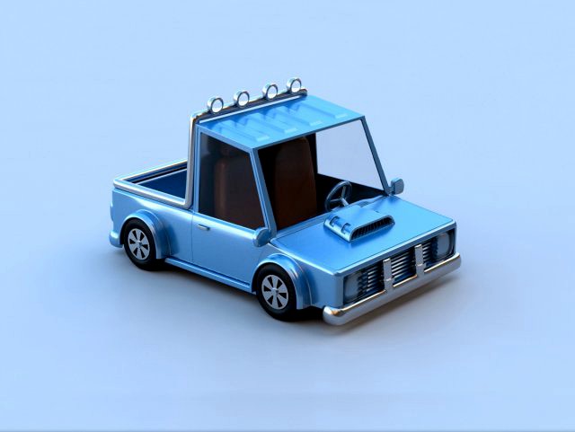 cartoon car low-poly