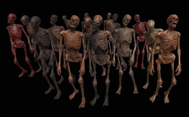 skeleton zombies low-poly