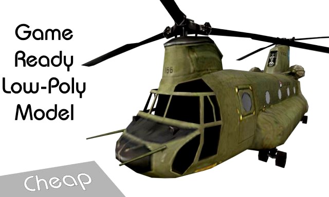 helicopter game ready model