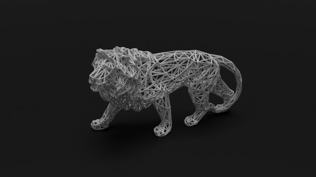 low poly lion