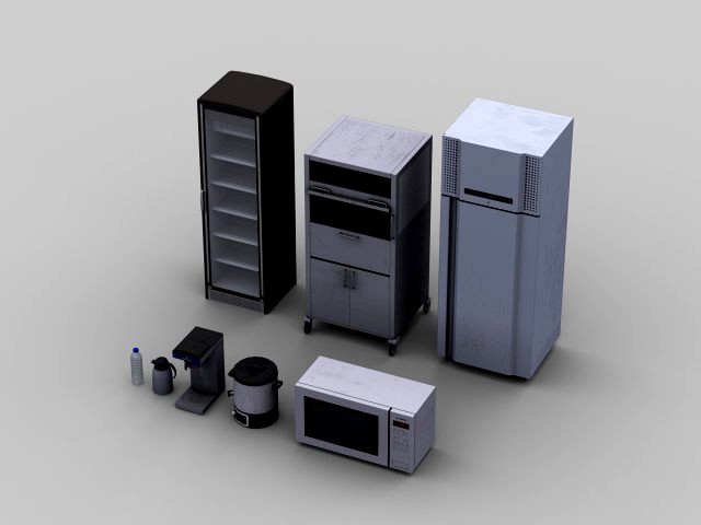 kitchen appliances lowpoly