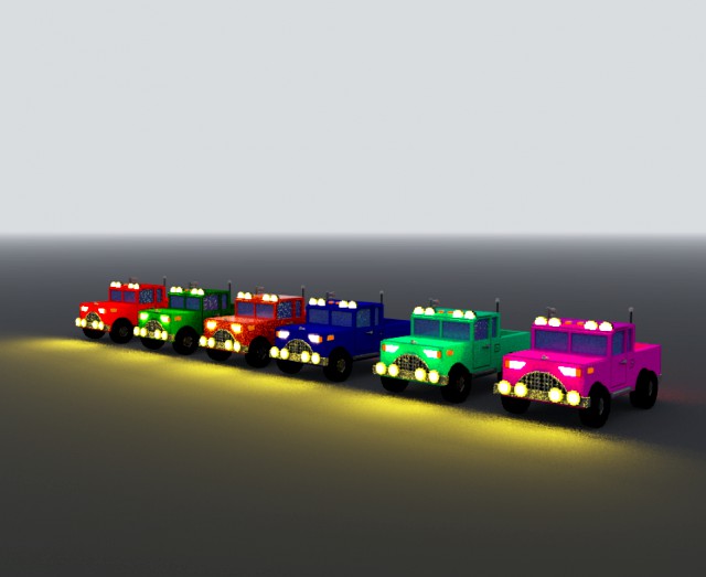 voxel lowpoly trucks