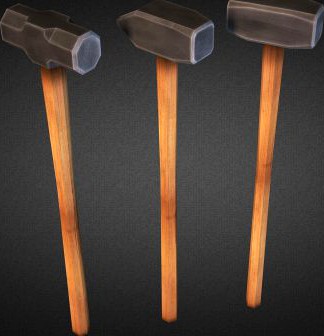 Sledgehammers  Low Poly 3D Model
