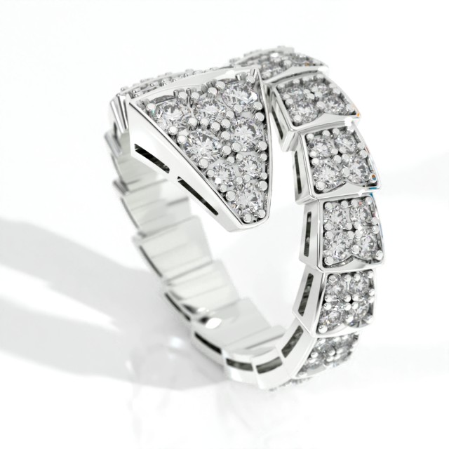 bvlgari snake diamonds ring 3d print model