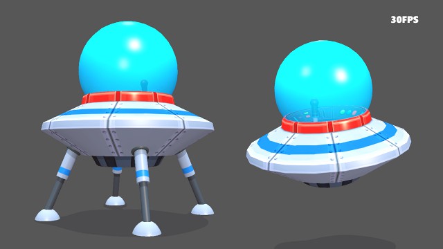 spaceship flying saucer animated