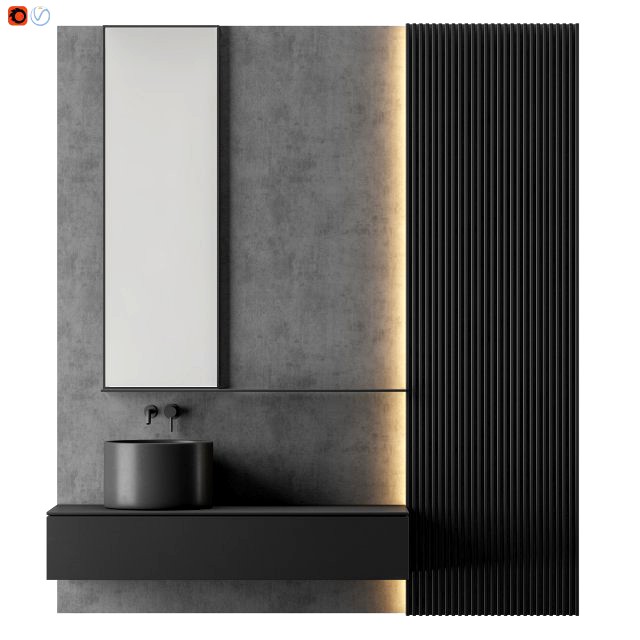 modern - gray bathroom