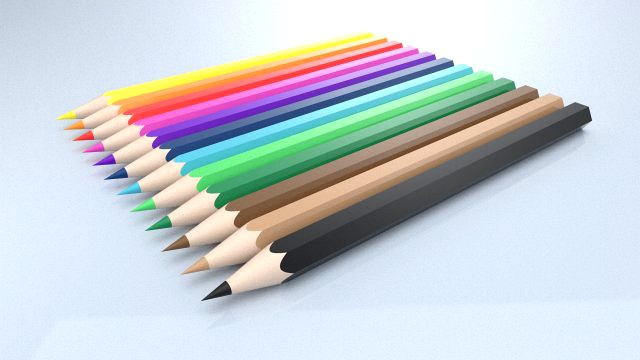 set 12 colored pencils