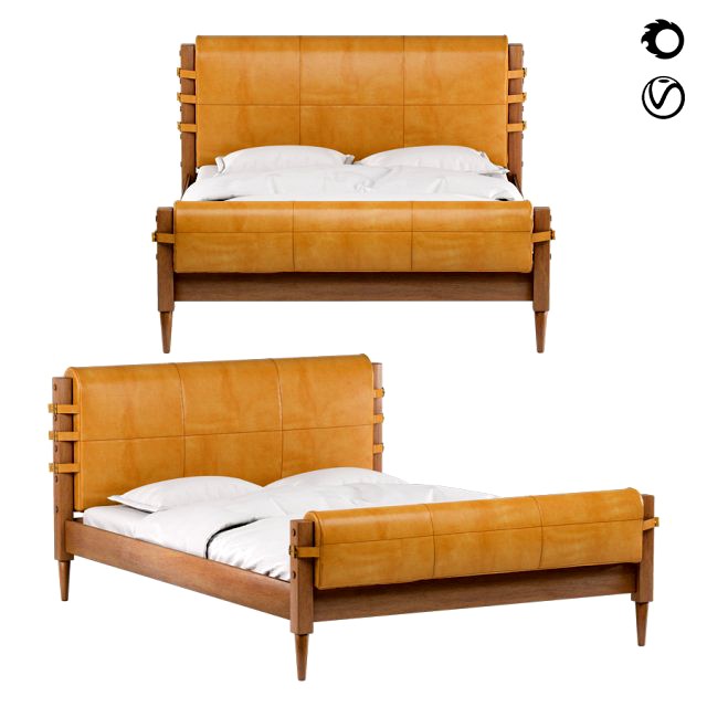 rhys leather bed