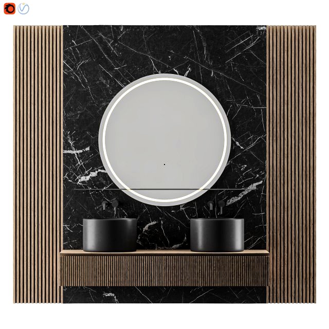 a stunning dark bathroom