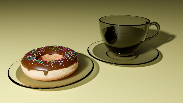 doughnut with coffee animated