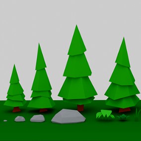 bosque low poly simple