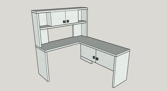 corner desk and shelf