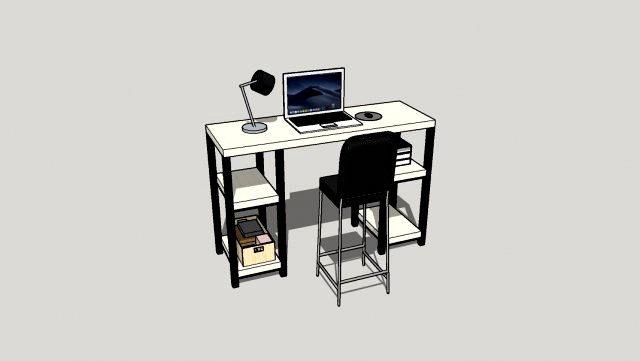wooden desk w- laptop