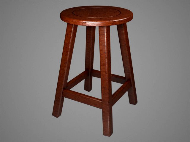 medium round stool dark wood