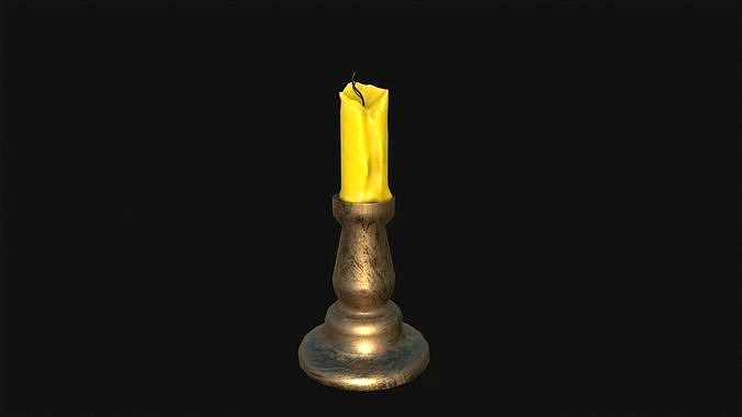 candle 3d model low poly