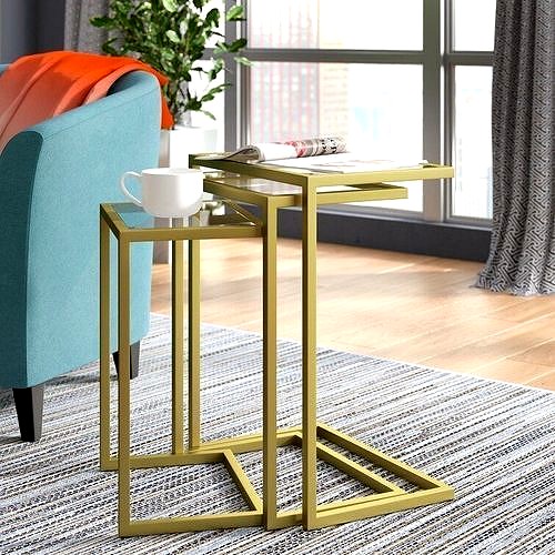 Kilburn Glass Sled Nesting Tables