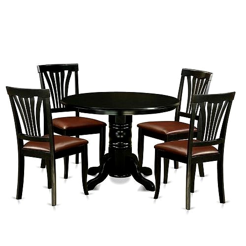 Gallatin 4 - Person Rubberwood Solid Wood Dining Set