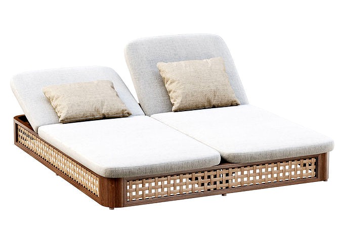 Sofia Rattan Double Chaise Lounge